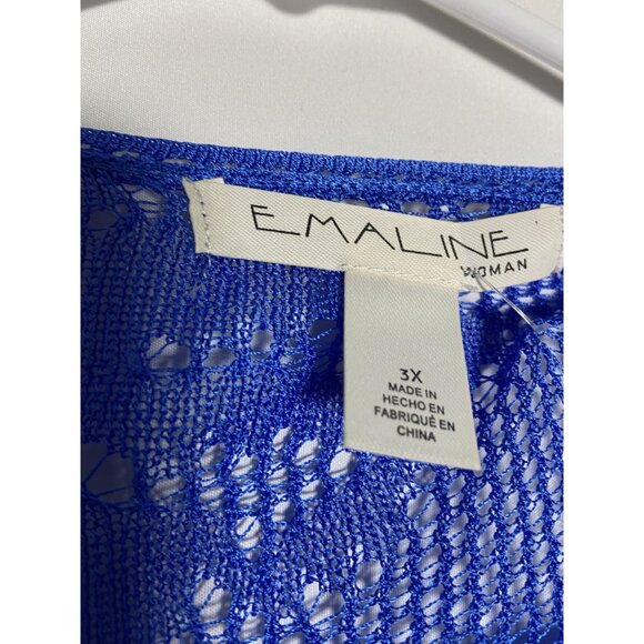Emaline Woman Blue Lace Open Cardigan Wrap Duster sz 3X NWT - Picture 3 of 12